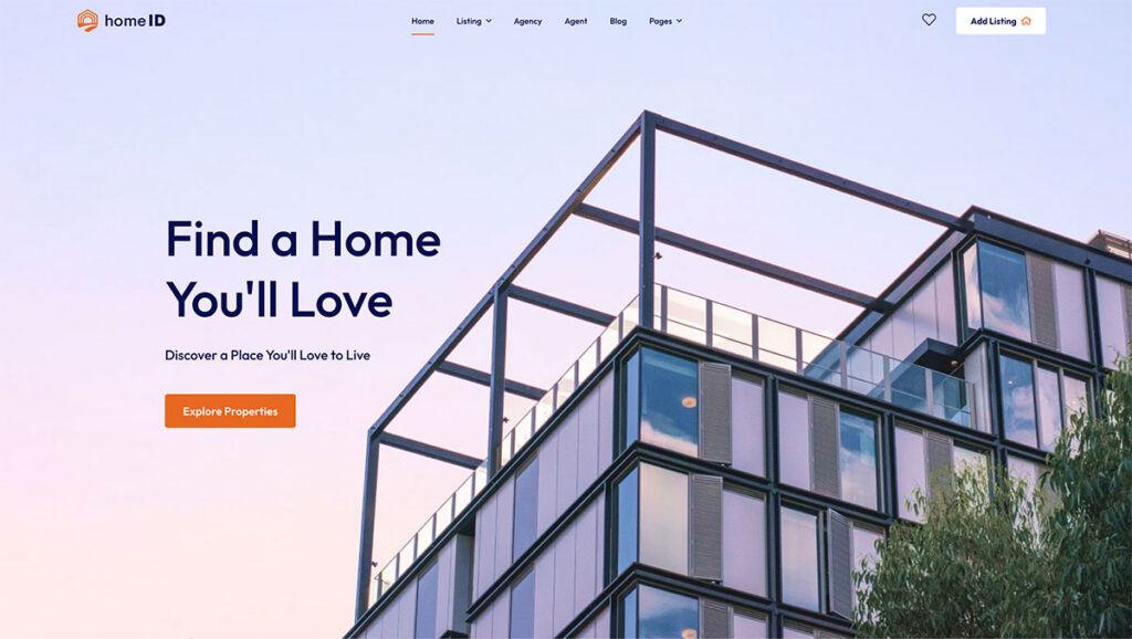 HomeID real estate WordPress theme