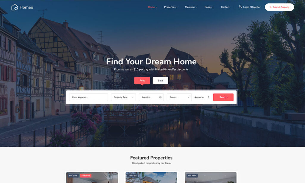 Homeo real estate WordPress theme