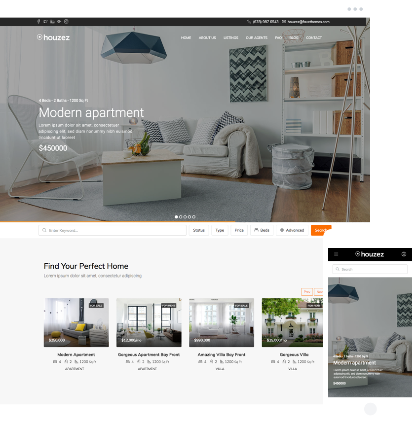 Real Estate Agency Website with home valuation form and lead generation features