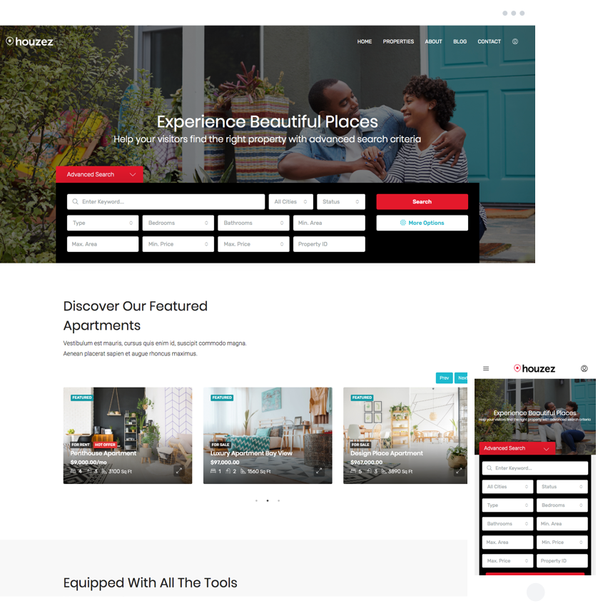 Clean Marketplace Layout for property portals agents and brokers