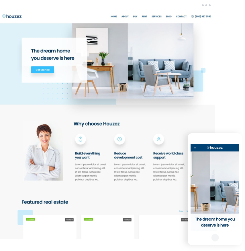 Corporate Real Estate Agency Website with modern property showcase and clean branding