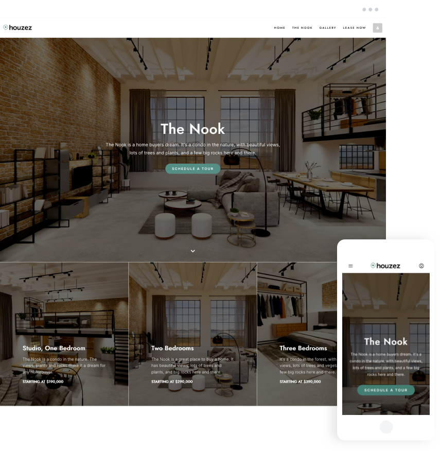 Modern Single Property Website for luxury apartments and immersive property presentation