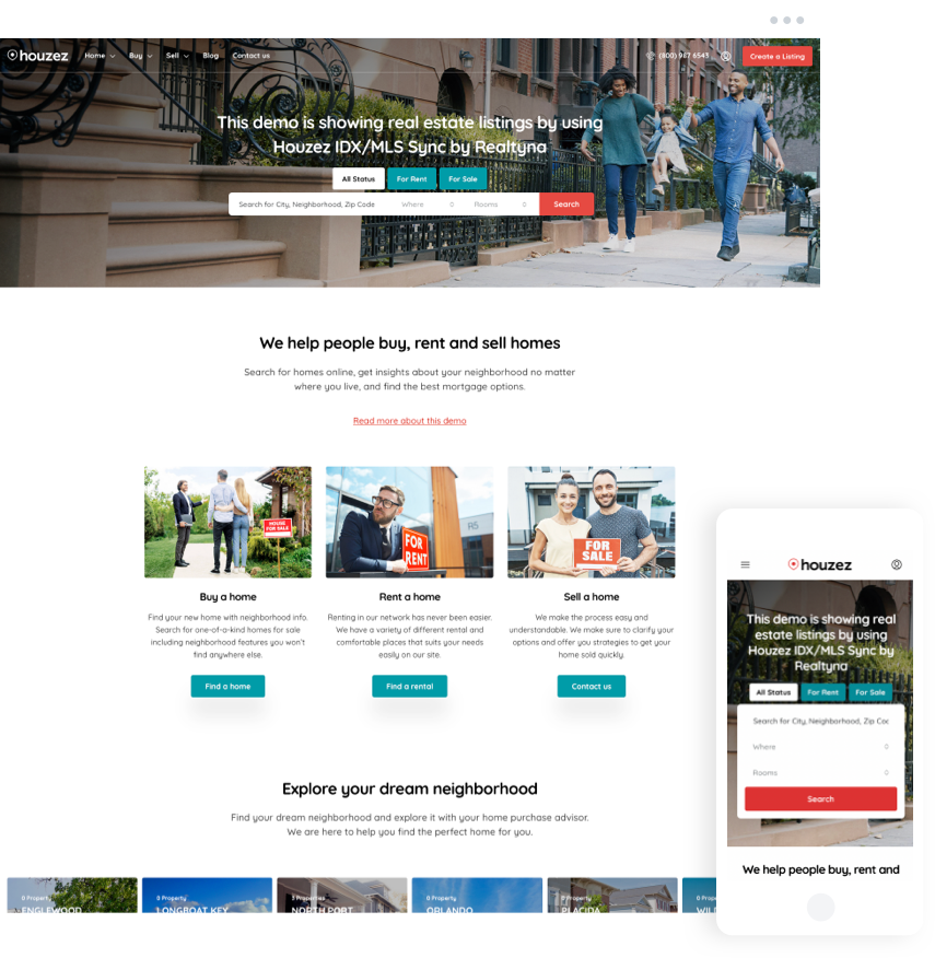 IDX MLS Marketplace Style template with property listing integration