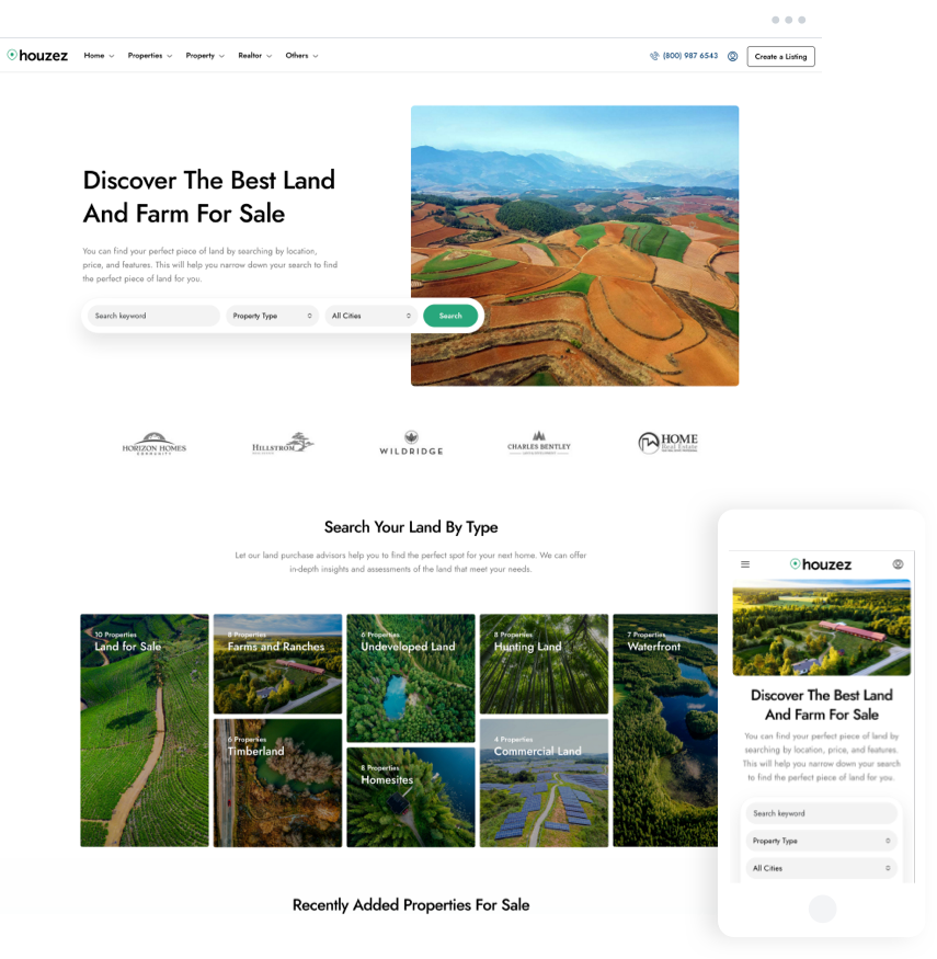 Land and Farm Marketplace Style template for acreage and rural properties