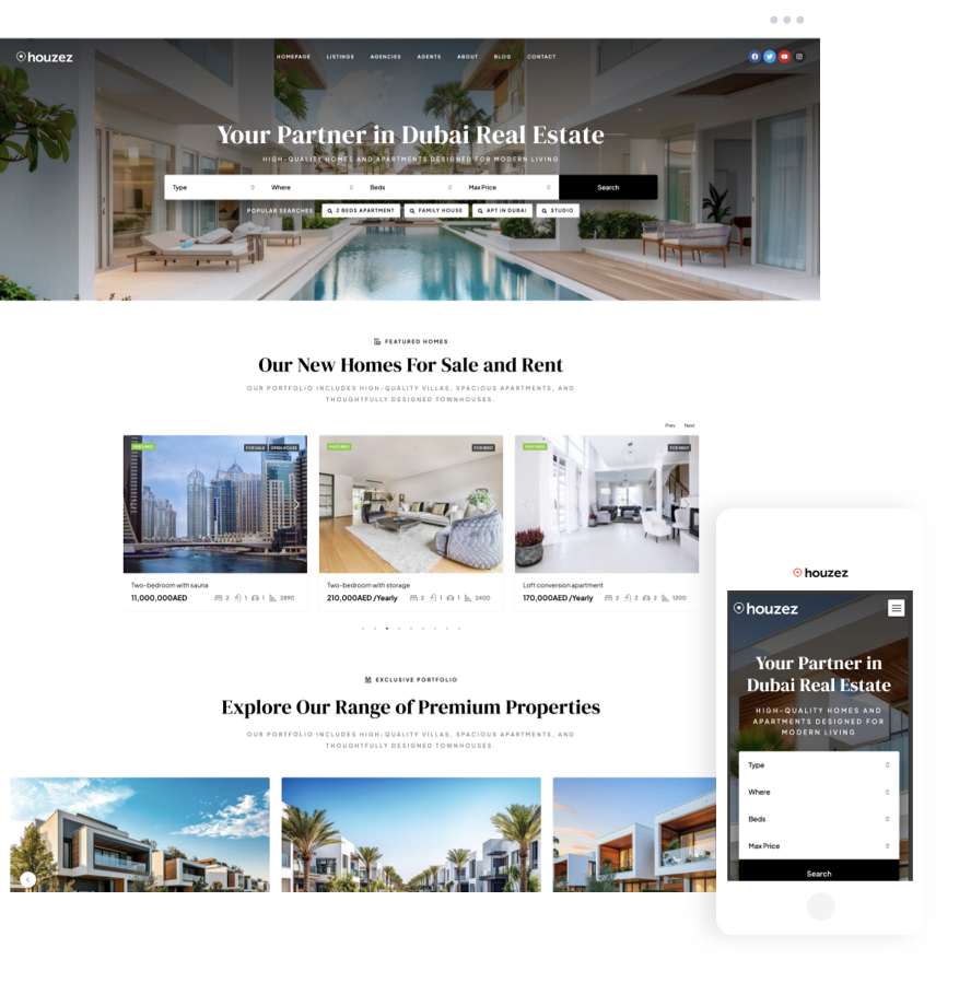 UAE Marketplace Website with modern property search experience