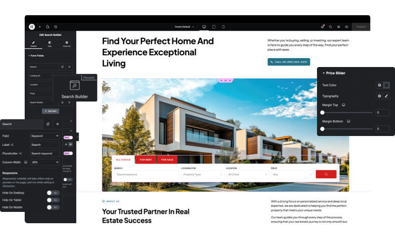 Real estate WordPress theme advanced property search builder