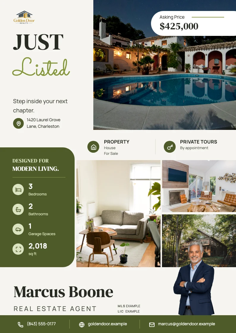 Print-ready listing flyer made in Velisto